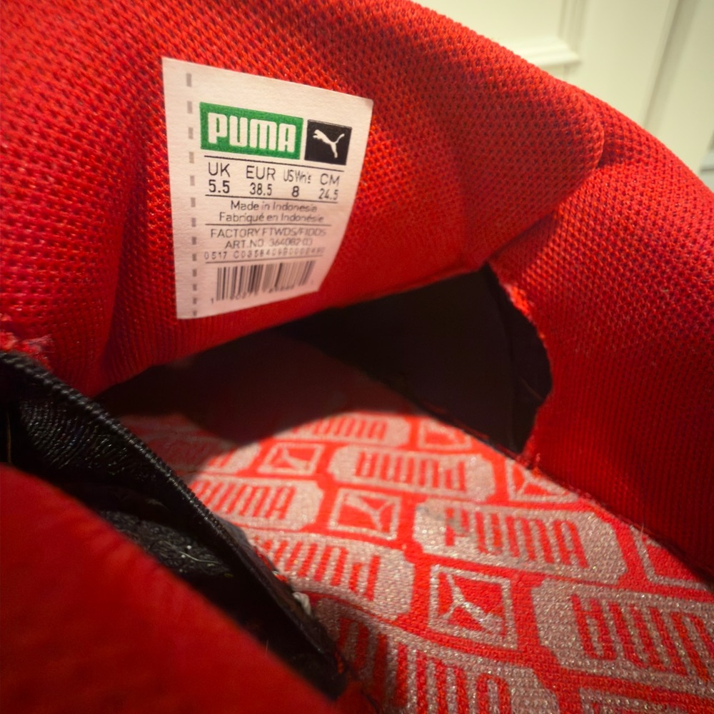 ❤️👟 SOLD - Puma Women’s Heart Basket DE Red Leather & White Sneakers - Picture 12 of 13